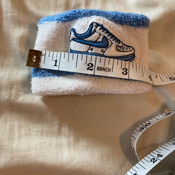 Nike Air Force 1 wristband/sweatband white carolina blue set of 2 - Picture 4 of 5